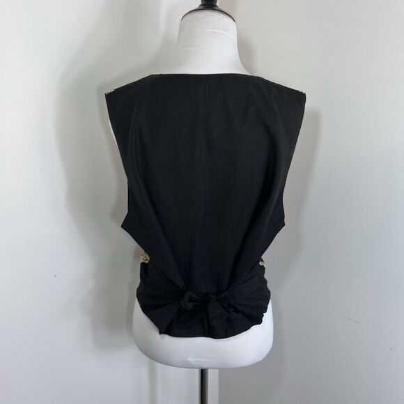 Gallagher Vest Embroidered Size M Cotton Flax Festival Boho Western - Picture 4 of 8